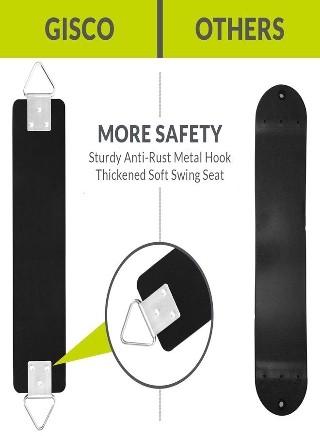 GISCO طقم مقعد أرجوحة مرن شديد التحمل من جيسكو مع حلقة مثلثة معدنية للأطفال/الكبار | أزرق | يتحمل وزنًا يصل إلى 300 كجم - Image 2